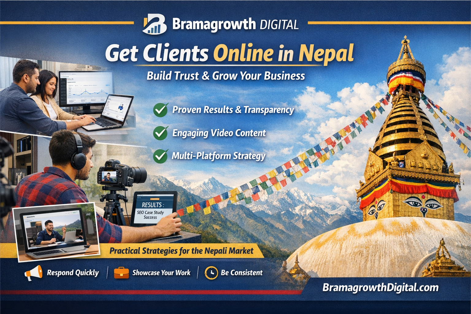 Bramagrowth Digital creating video content to get clients online in Nepal