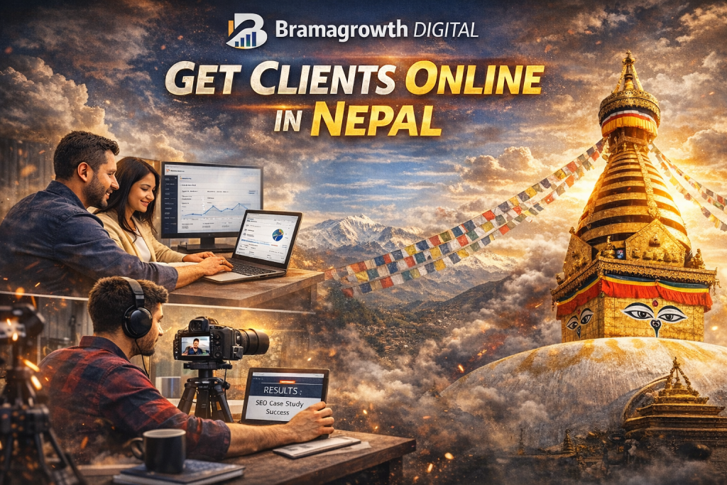 Get Clients Online in Nepal with Bramagrowth Digital Bramagrowth Digital helping businesses get clients online in Nepal