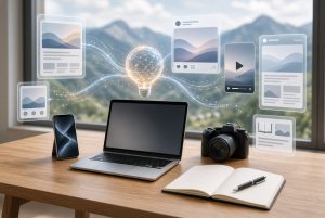 Nepali digital marketing professional analyzing the online customer journey on a laptop
